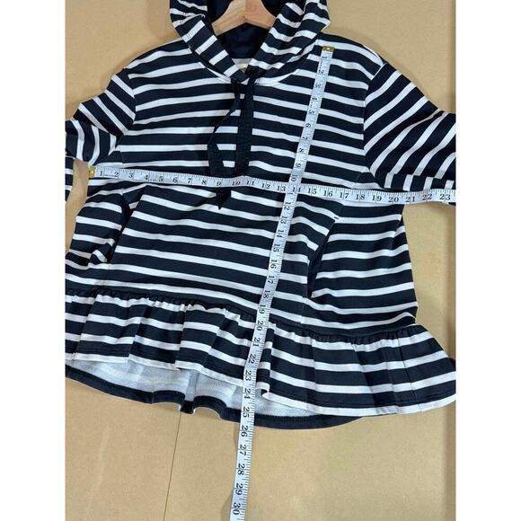 Brooke Street Kate Spade Hoodie Black Cream Striped Peplum Plus Size XL Preppy - Picture 10 of 10